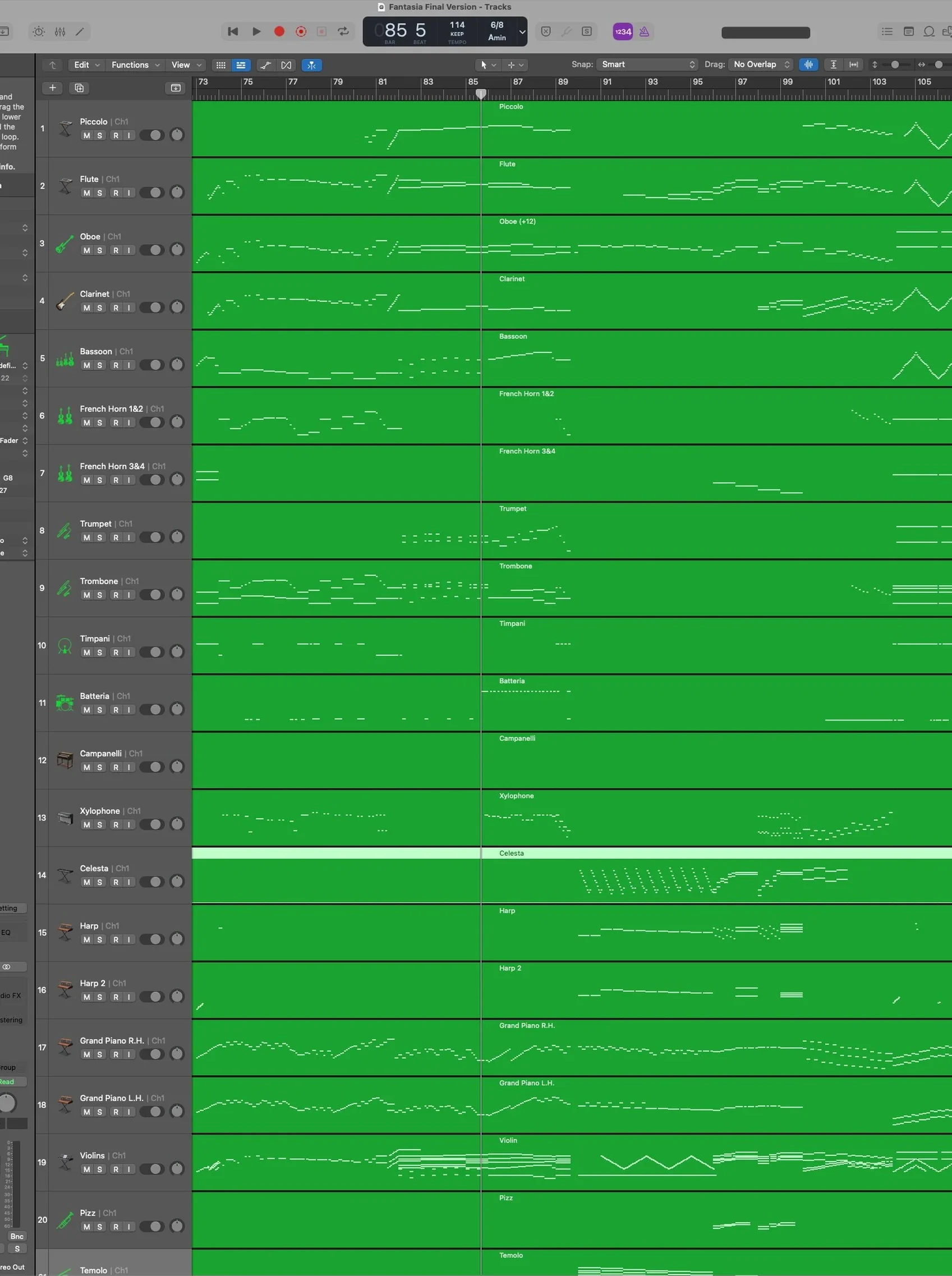 Source MIDI production view