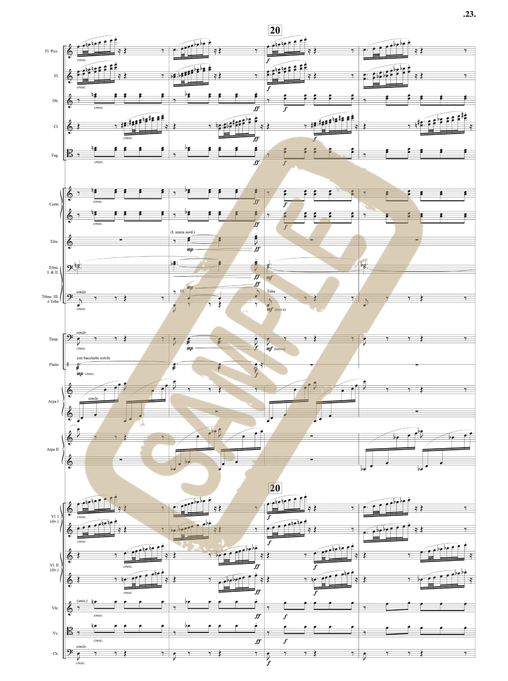Engraved orchestral score: Fantasia for Piano and Orchestra, by ScoreMasters