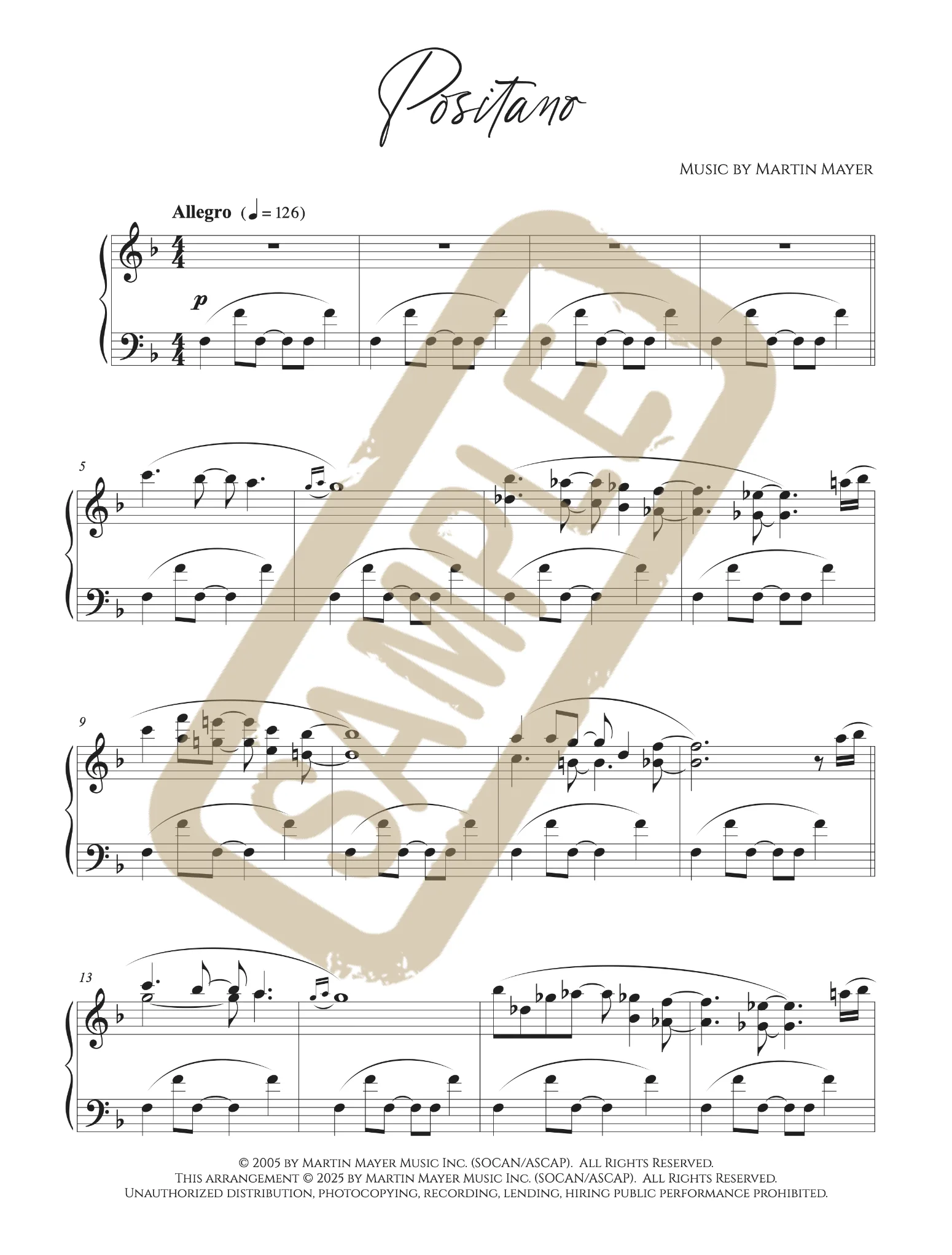 Engraved score: The Solo Piano Collection, transcribed and engraved by ScoreMasters for Martin Mayer