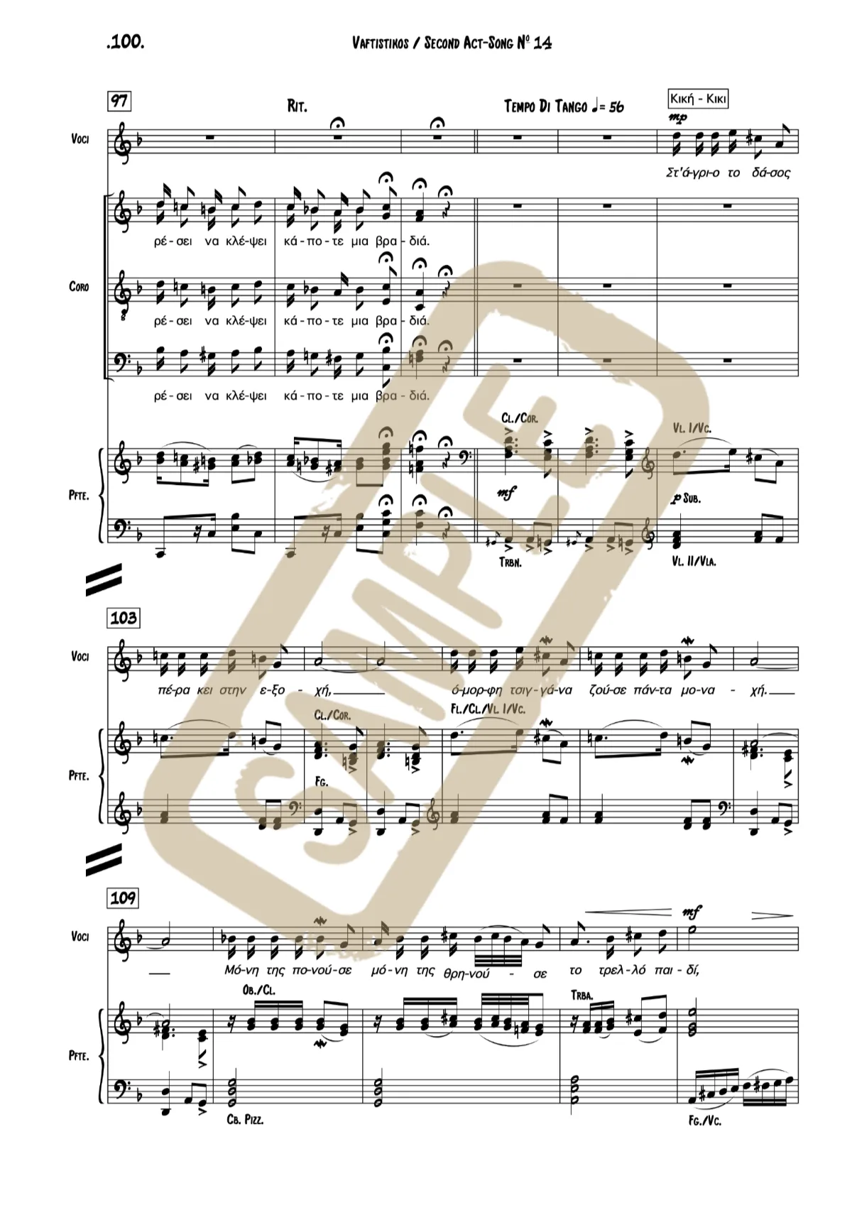 Watermarked score excerpt from The Godson