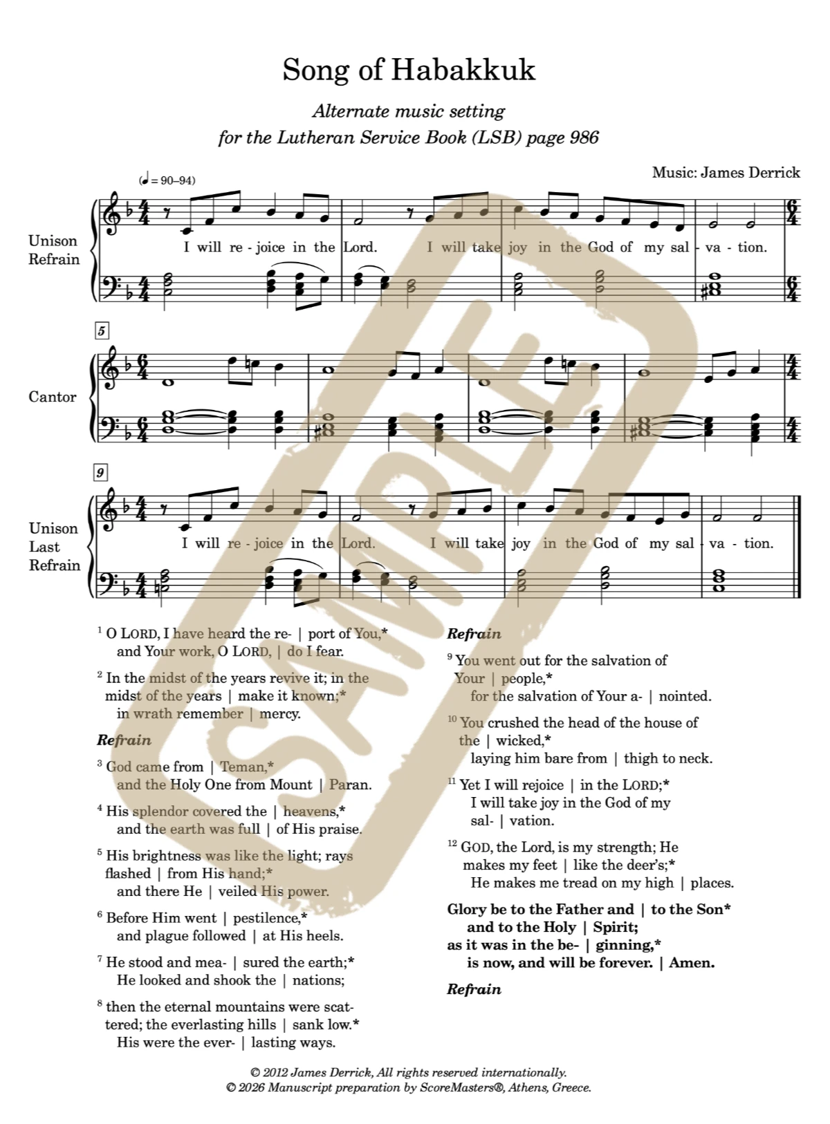 Watermarked score excerpt from the engraved setting of the Song of Habakkuk