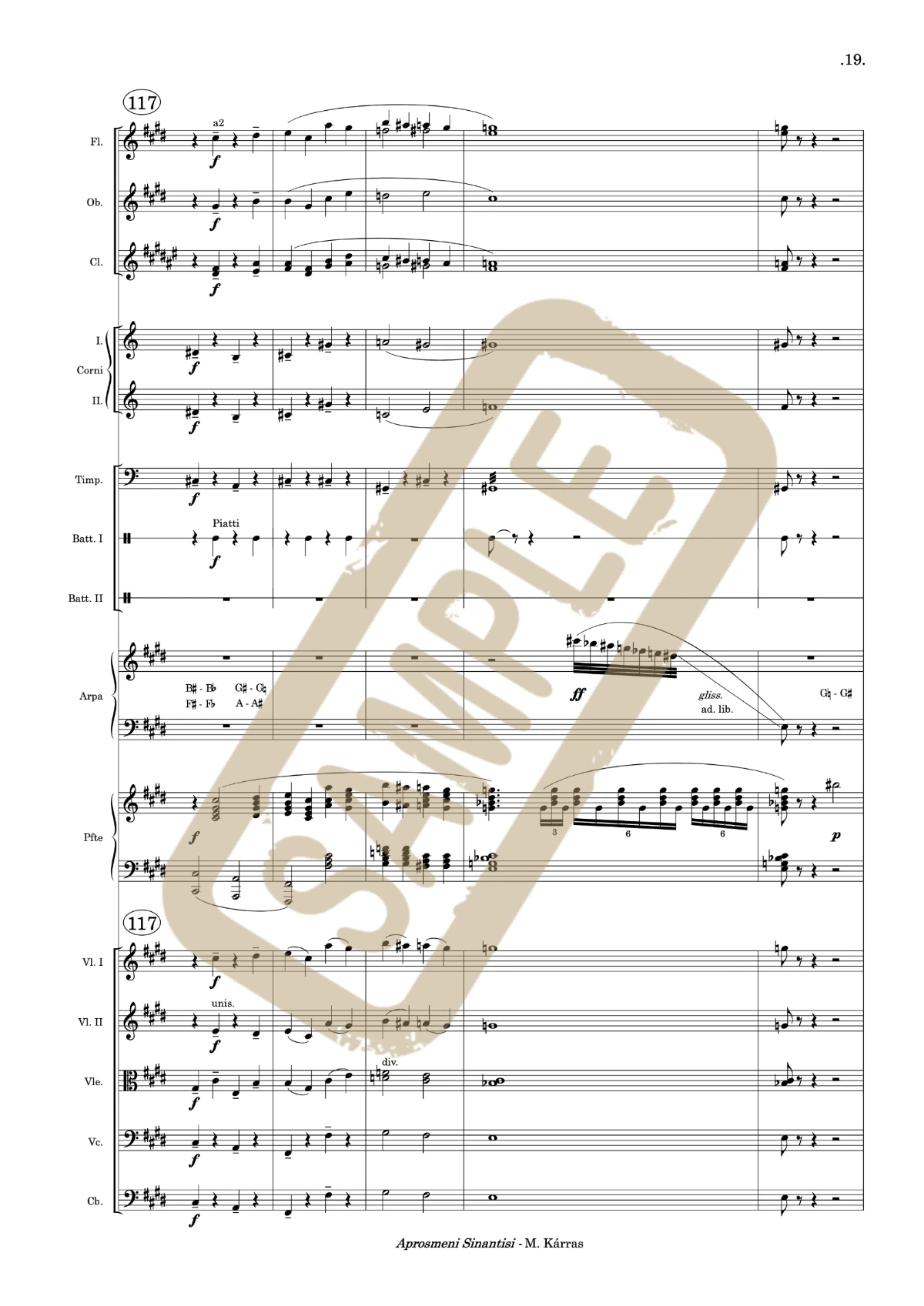 Watermarked score excerpt from Unexpected Encounter