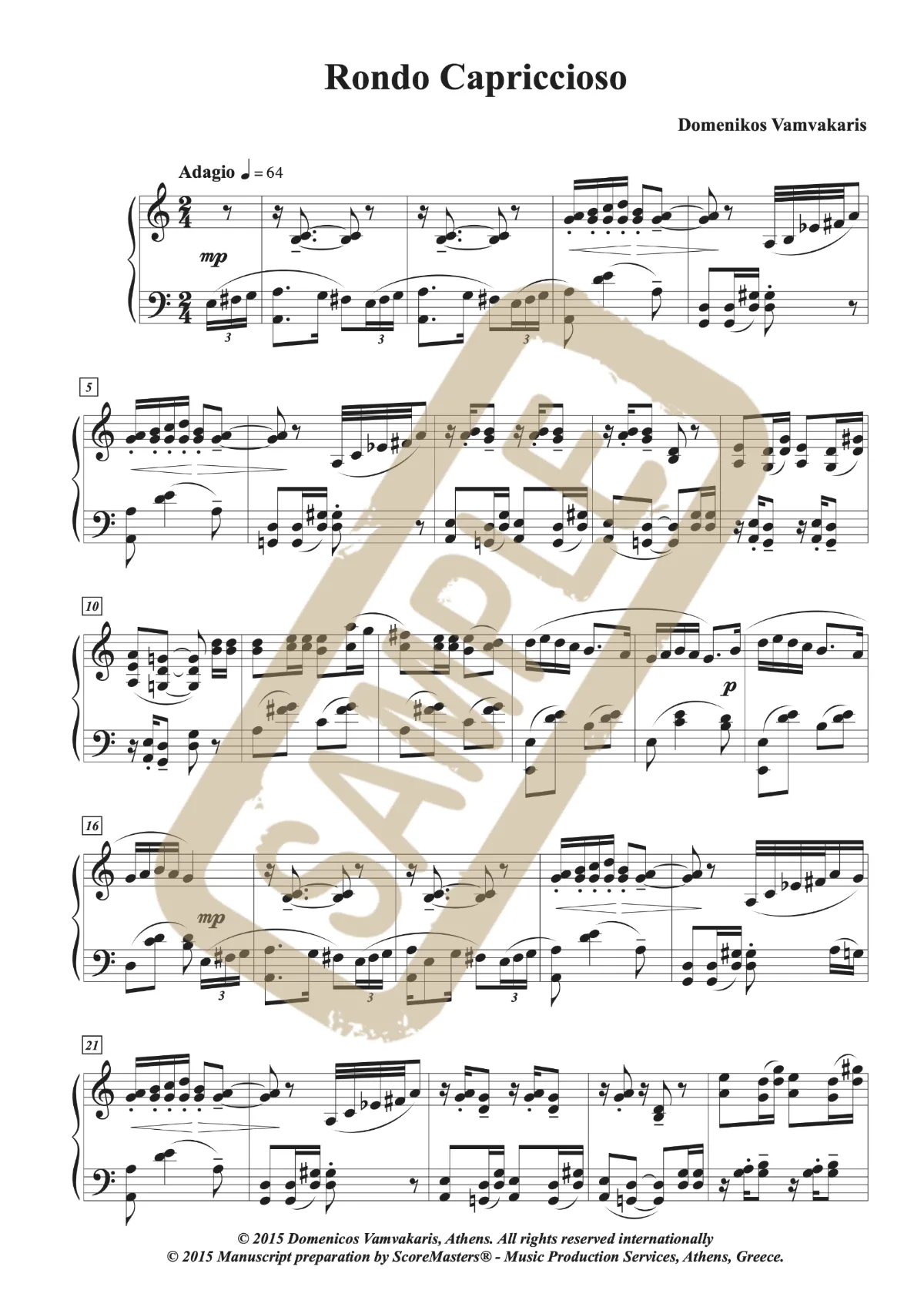 Watermarked score excerpt from Rondo Capriccioso